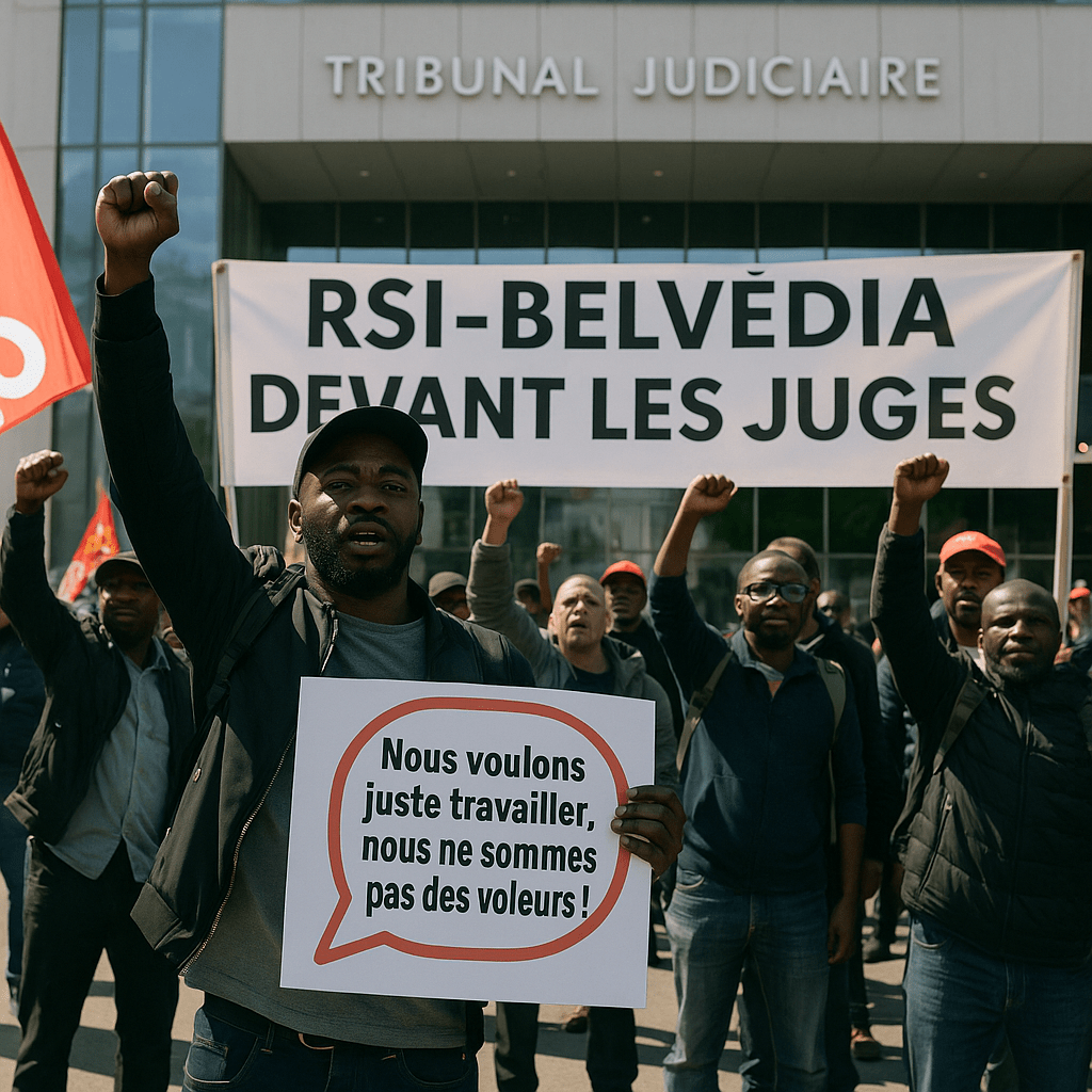 RSI intérim travail dissimulé sans-papiers, mobilisation devant le tribunal de Nanterre