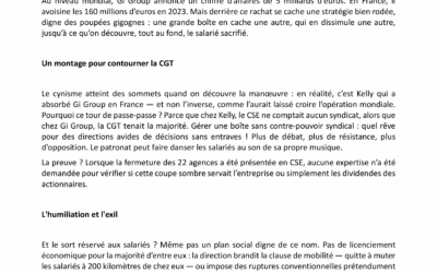 Fermeture agences Gi Group – mobilisation de la CGT