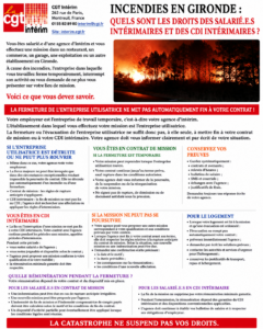 Incendie de forêt en Gironde : droits des intérimaires et des salarié·e·s en CDI intérimaire