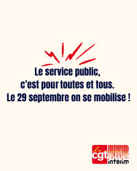 CGT Intérim appelle à la mobilisation pour les services publics le 29 septembre 2026